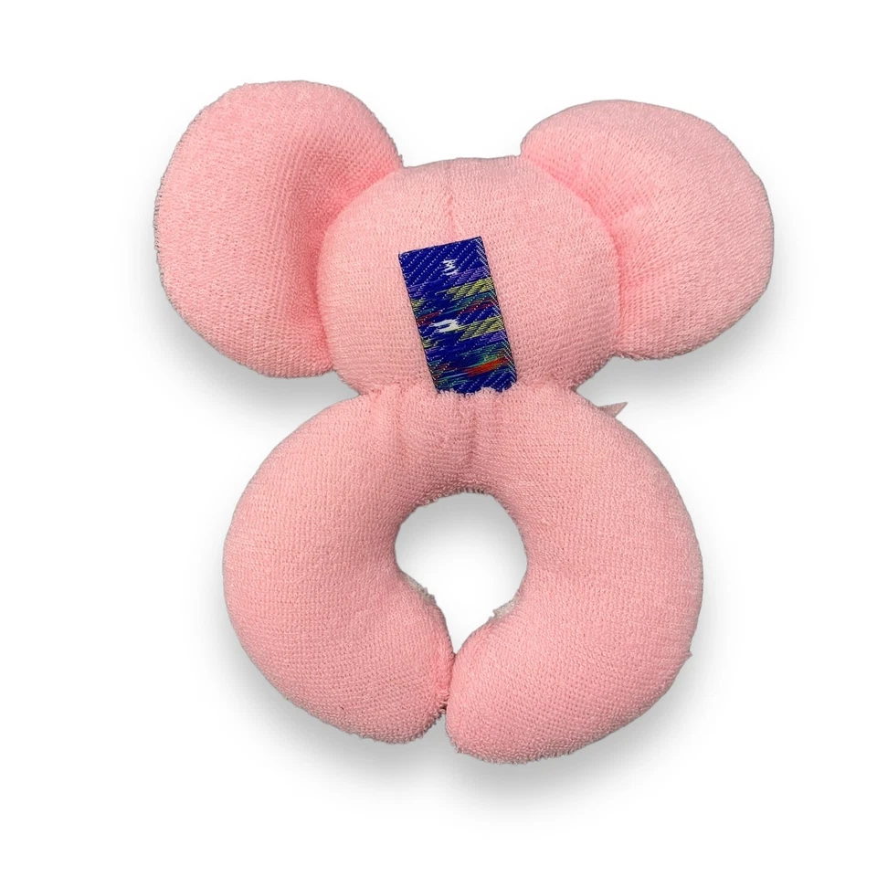 Infantino Vintage Terry Cloth Elefante Bebé Muñeca Sonajero Rosa Guinga 1996 6" Foto 2 de 4