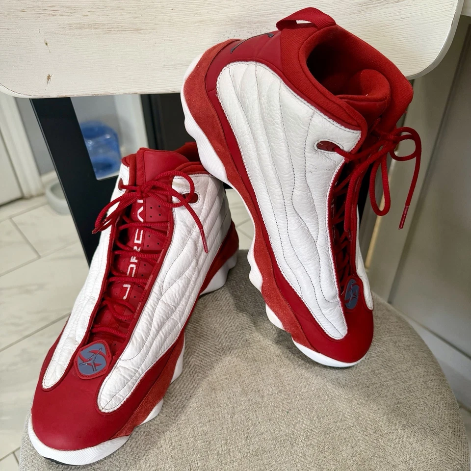 Jordan Pro Fuerte Rojo Universitario Hombre Zapatos Tenis Atléticos 407285-604 Talla 13 Foto 3 de 4