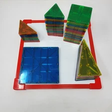 62-Piece Magna-Tiles Magnetic Building Set + Lakeshore Learning Magnet Board