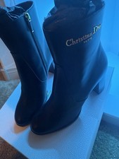 Dior D-Town Women s Black Leather Ankle Boots...