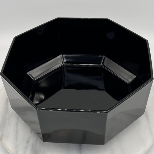 Vintage Arcoroc Octime Black Serving Bowl Glass Octagon Retired France 9in - Picture 1 of 9