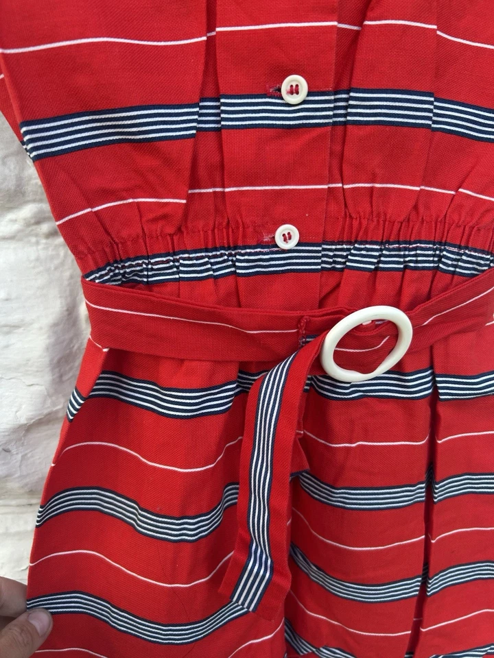 Mameluco vintage años 70 Bobby Brooks para mujer a rayas rojas suite de juego hippy Foto 4 de 4