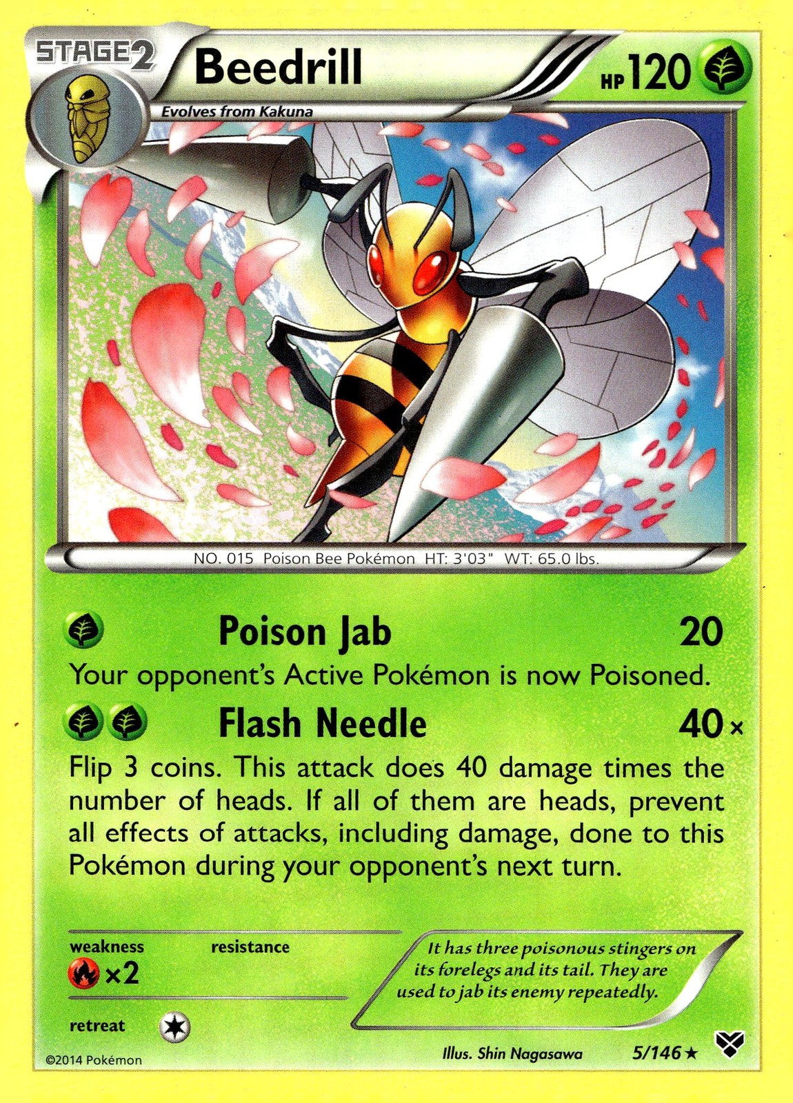 Beedrill #5/146 XY Base Set Near Mint or Better - Pokemon Card