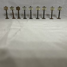 Vintage Metal "Uncouple Here" Signposts, Set of 9.