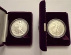 2 - 1987 & 88 US Silver American Eagle One Ounce Proof Coins w/ Box & COA