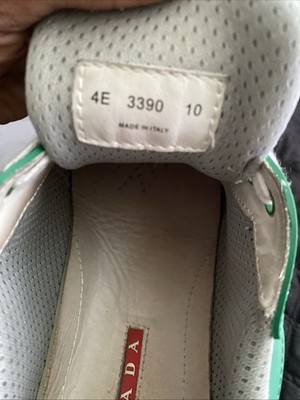 PRADA America s Cup Men s Low-Top Lace-Up Sneakers Green/White/Gray 4E3390