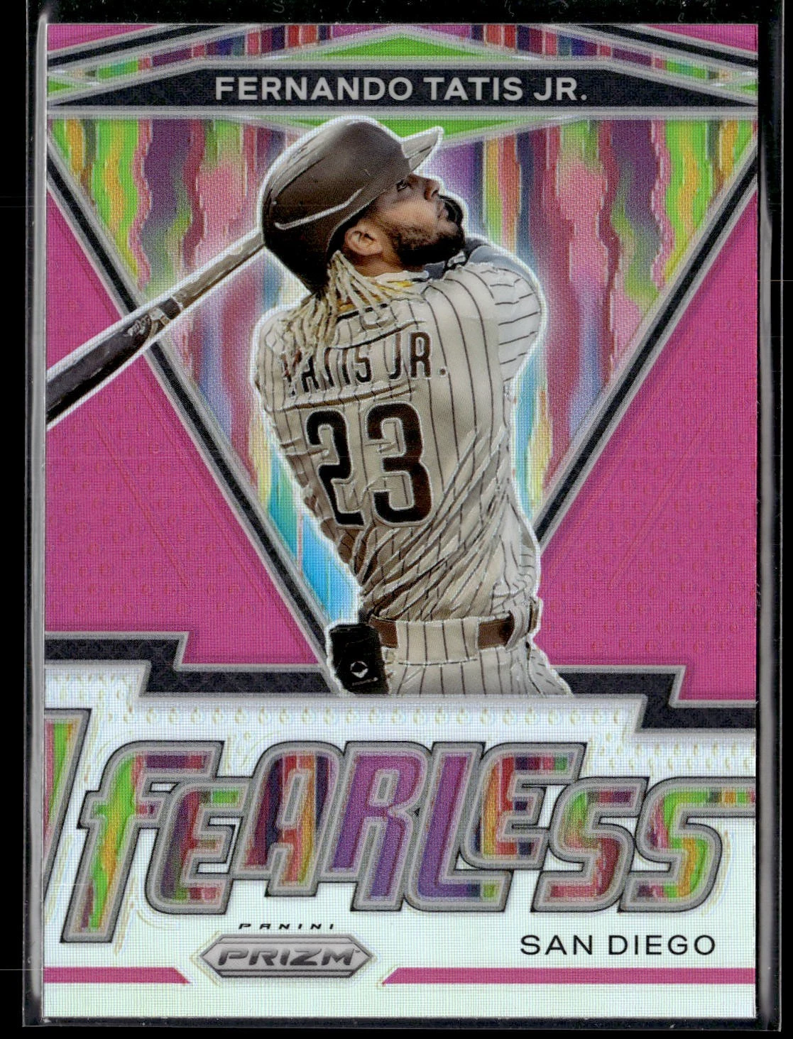 2021 Panini Prizm #FR-15 Fernando Tatis Jr. Fearless Pink Prizm