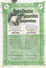 CANADA HYDRO ELECTRIC SECURITIES CORPORATION stock certificate/bond 1928