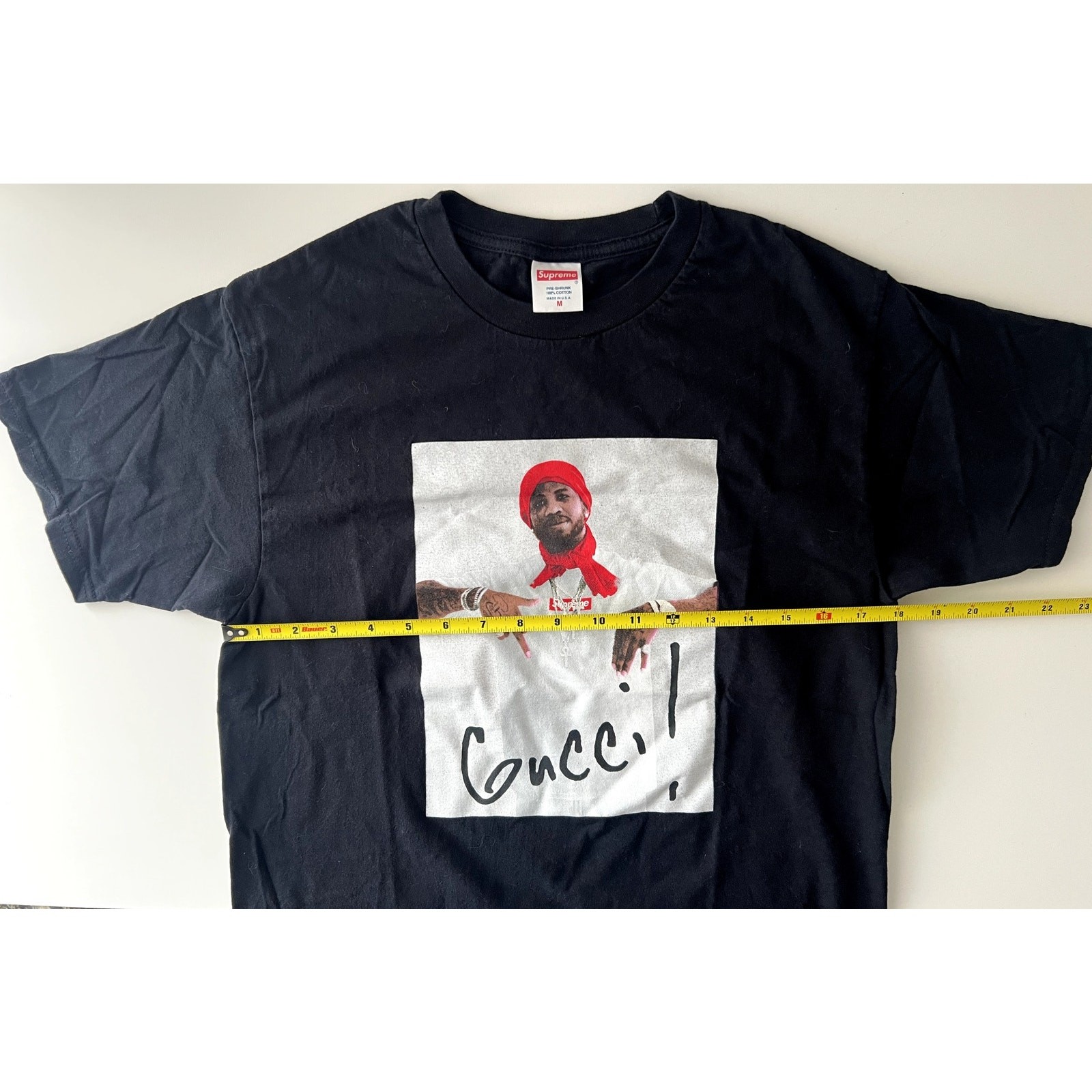 Supreme × Gucci Mane Photo Tee Black Fade - Size M Short Sleeve NWOT Unused thumbnail 6