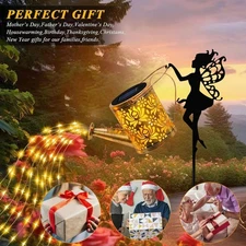 1/2PCS LED Solar Watering Can Light Garden Waterproof Outdoor Kettle Lamp Decor