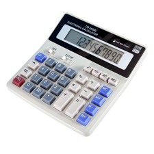 Large Desktop Calculator with 12-Digit Display, Plastic Buttons white