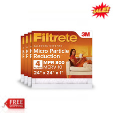 Filtrete 24x24x1 Air Filter MPR 800 MERV 10 HVAC Furnace Filters 2-4 Pack New