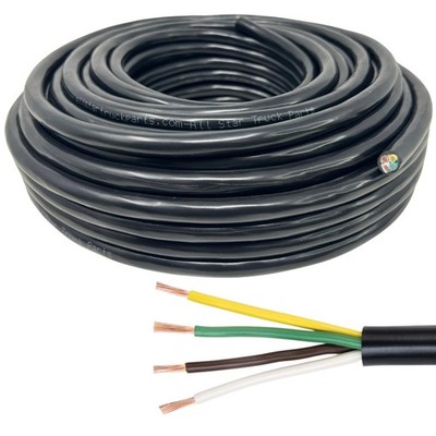 Heavy Duty 14 Gauge 4 Way Conductor Wire RV Trailer Cable Cord Insulated CCA