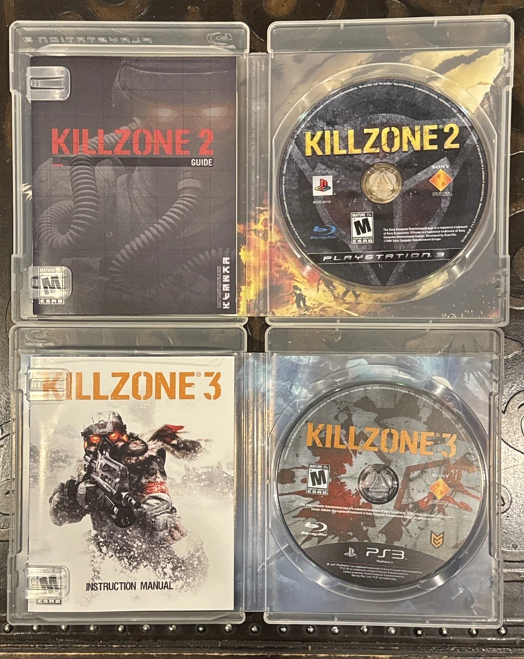 2 Lot PS3 Killzone 2 & 3 Shooter Games COMPLETE: Cases Manuals Inserts Discs CIB - Image 3 of 4
