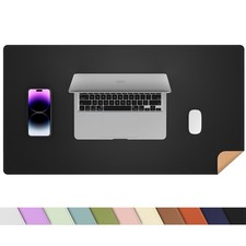 Leather Desk Pad Protector Office Mat Large Mouse Waterproof Black 23.6x13.7