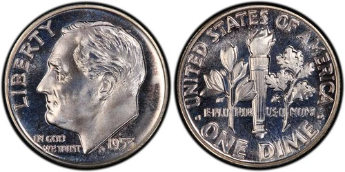 1953 Cameo Proof Roosevelt Dime PCGS PR67 CAM