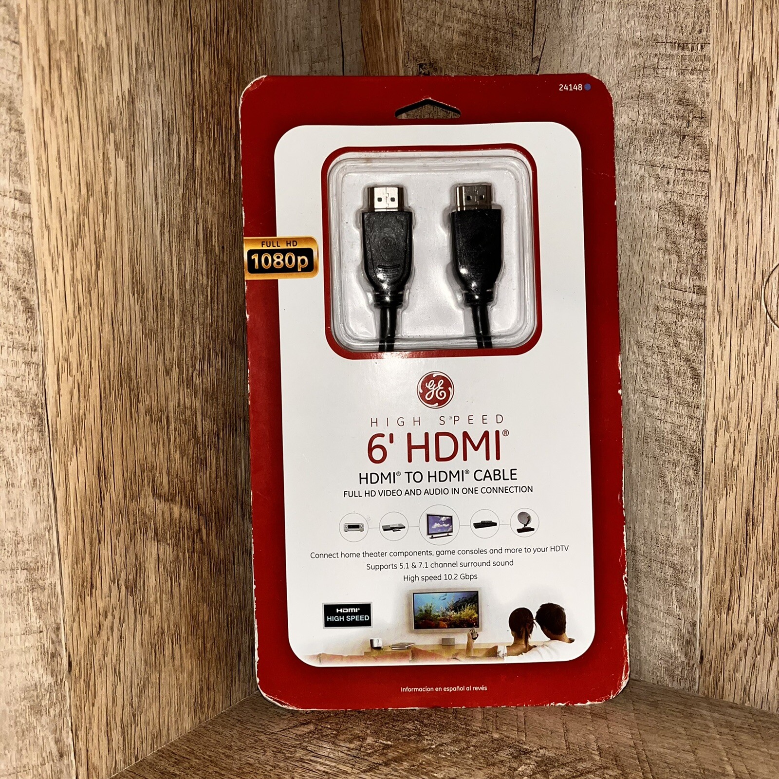 GE 24148 6ft HDMI Cable Black - High-Speed Sealed by General Electric