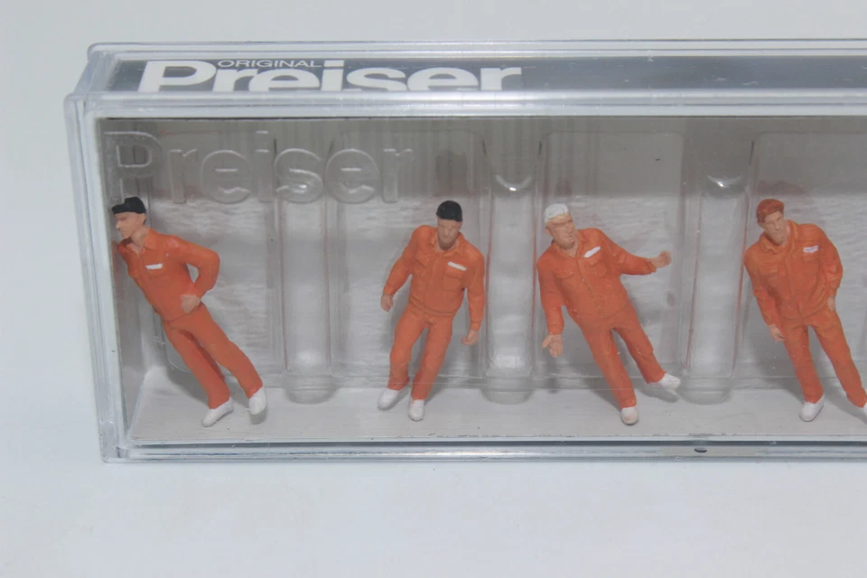Preiser 10373 Monteurs Orange 6 Figurines Travailleurs 1:87 H0 NEU OVP - Photo 3/4
