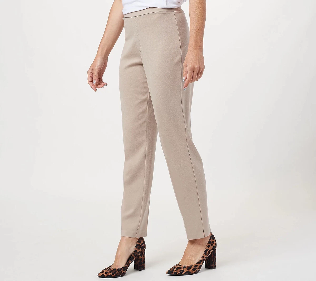 Susan Graver Every Day Regular Supreme Knit Ankle Pants Sand XL