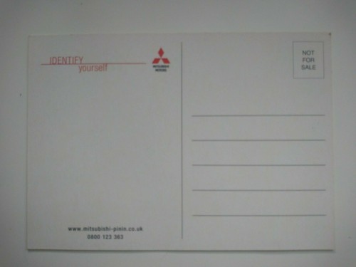 MITSUBISHI MOTORS Shogun Pinin 4x4 Post Card Postcard 1990s ~ Brochure related - Picture 2 of 2