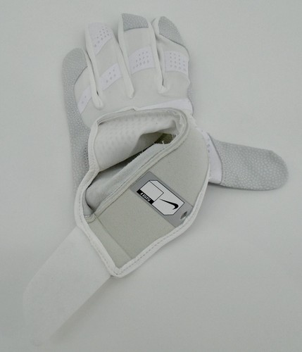Nike HyperDiamond Select 2.0 Batting Gloves Adult Large White/Gold - Picture 4 of 5