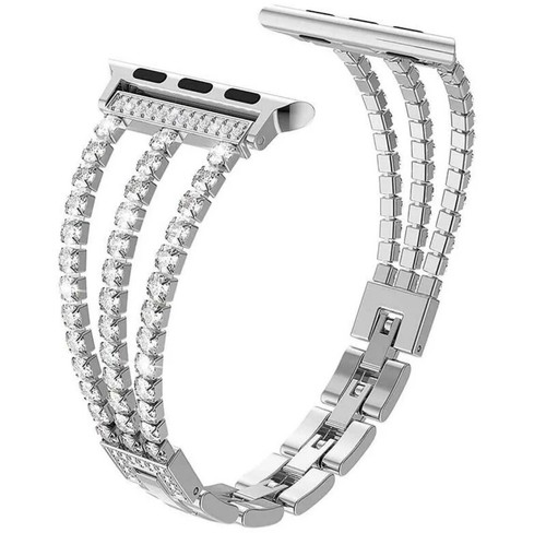 Women’s Rhinestone Silver Bling Band Fits Apple Watch 38/40/41mm