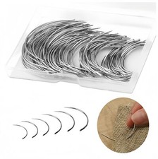 120Pcs Curved Leather Hand Sewing Needles with 6Sizes Needles for Leather Carpet