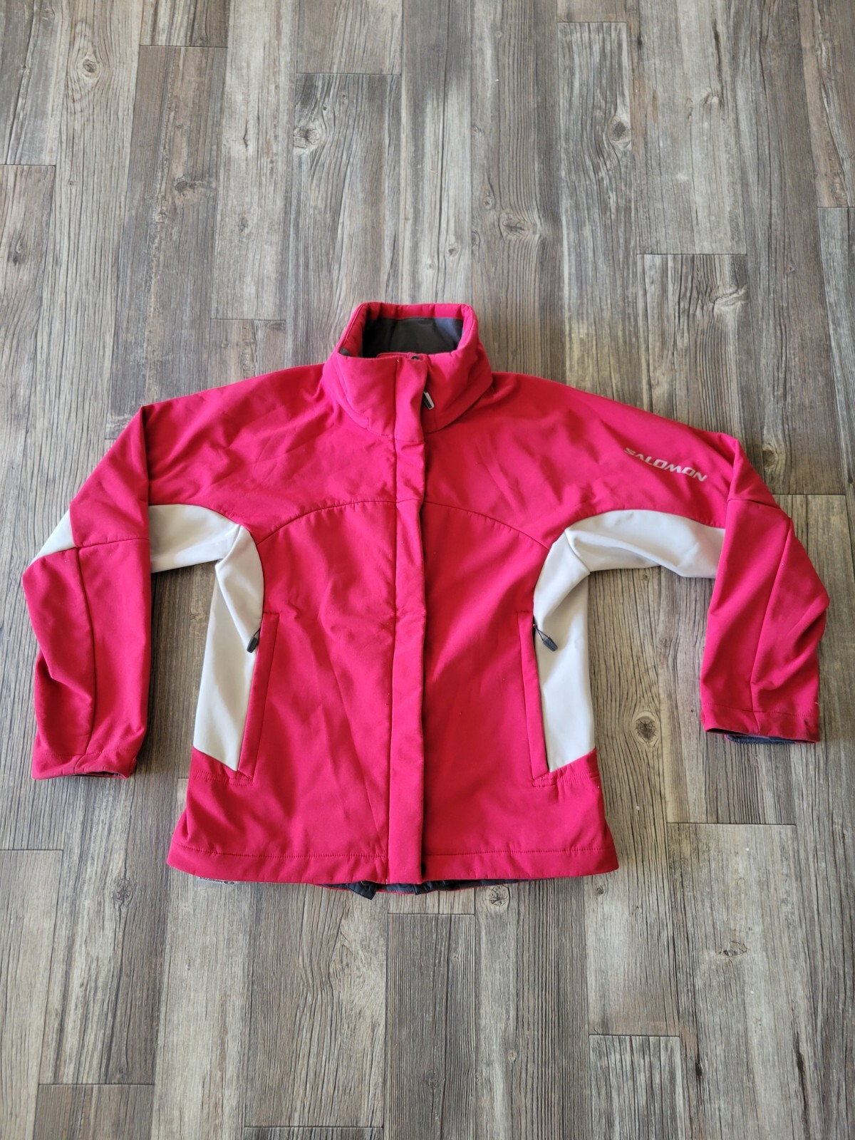 Salomon Giacca Donna S M Rossa Smart Skin Cerniera Piena Finto Collo Sci Calore Inverno