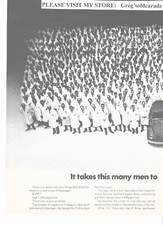 Two Page 1969 Volkswagen Beetle vintage print ad: "It takes this many men to