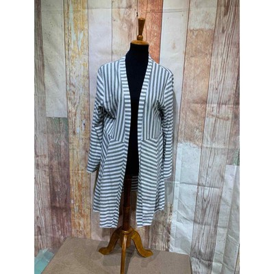 Arianna by Howard's Small/Medium Long Striped Open Lightweight Cardigan ...