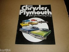 1972 Chrysler Plymouth Full Line Barracuda Satellite Duster Fury Sales Brochure