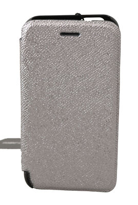 DOLCE & GABBANA Phone Case Front Cover Silver Leather DG Logo iPhone 7 RRP $350