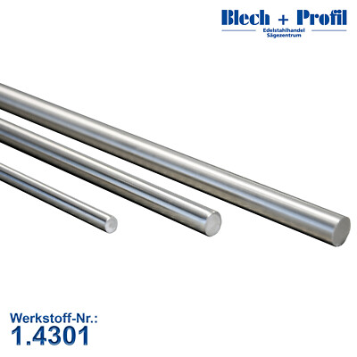 Rundstahl 8 - 14mm Edelstahl geschliffen K240 1.4301 V2A Stange Geländer bis 6m