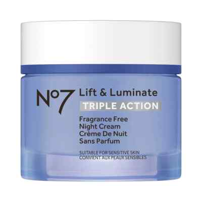 No7 Lift & Luminate Triple Action Fragrance Free Night Cream - 1.69 fl oz
