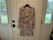 NWT Eliza J cocktail dress: floral pattern; long sleeved; sequined; size 6