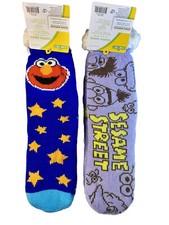 2-NWT Sesame Street ELMO STARS Soft Sherpa Lined Non-Slip Slipper Socks ONE SIZE