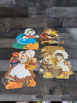 Vintage Ambassador Thanksgiving Die Cut Decorations Lot Of 4