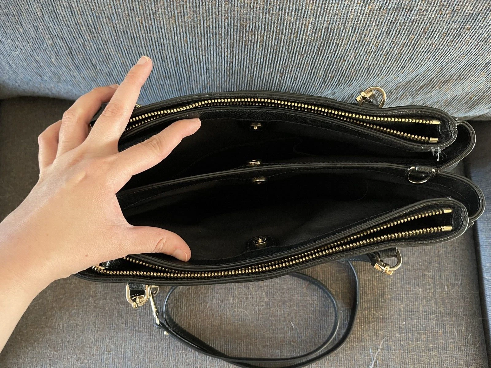 COACH LARGE CHRISTIE CARRYALL IN PELLE (F34672) Mezzanotte