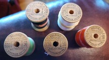 Lot of 5 Vintage Belding Corticelli Thread Mercerized Cotton Wooden Spools