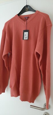 LUC MOEL  Herren Pullover  Gr. 50 Ziegel  NEU , LangarmV Ausschnitt