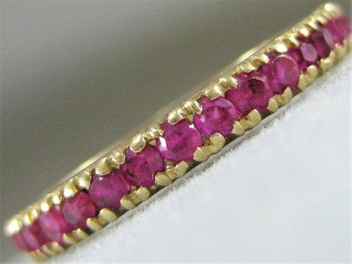ESTATE ROUND RUBY ANNIVERSARY 14KT YELLOW GOLD ETERNITY RING 3MM 8.00 #K1367.6