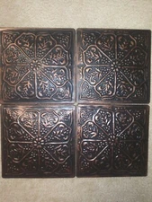 35x Metal Tin Ceiling Tiles 3D Weathered Copper Bronze Glue Up Hang Hanging 