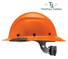 LIFT Safety Hi Vis  Dax  Orange Full Brim Hard Hat with Ratchet Suspension