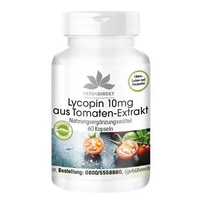 Lycopin 10mg aus Tomaten-Extrakt - 60 Kapseln, Carotinoid - vegan | herba direkt