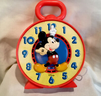 Working * Talking * Disney Mickey Mouse Clock Pull String Mattel