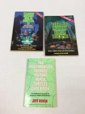 TEENAGE MUTANT NINJA TURTLES I & II + QUIZ BOOK BB Hiller & J Rovin Vintage PBs