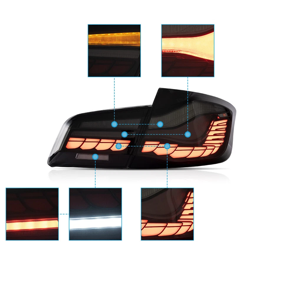 Luz trasera LED Smoke para 11-17 BMW F10 serie 5 M5 528i 535d 535i 550i Foto 3 de 4