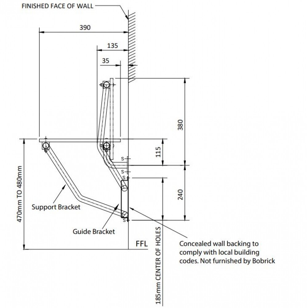 Presale Rba Folding Shower Seat Accessible Black 960Mmwx355mmd eBay