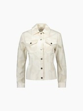 Marimekko Unikko Kedolla Ivory Trucker Jean Jacket Nwt 40