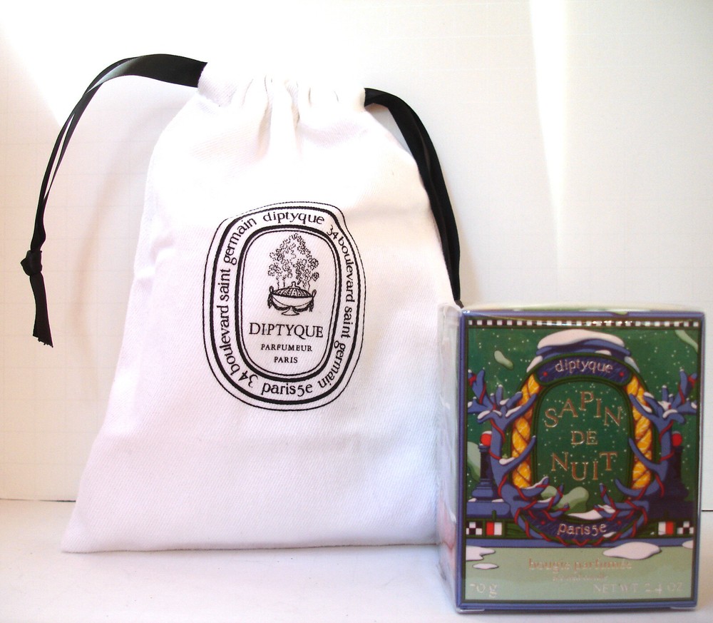 Diptyque Sapin de Nuit Candle & Logo Bag Fir, Pine, Woods & Herbs 70g SEALED